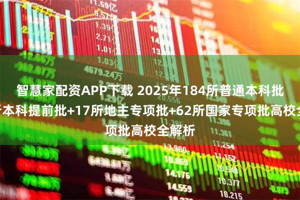智慧家配资APP下载 2025年184所普通本科批+42所本科提前批+17所地主专项批+62所国家专项批高校全解析