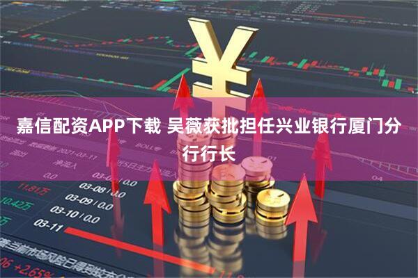 嘉信配资APP下载 吴薇获批担任兴业银行厦门分行行长